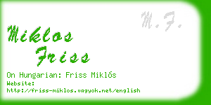 miklos friss business card